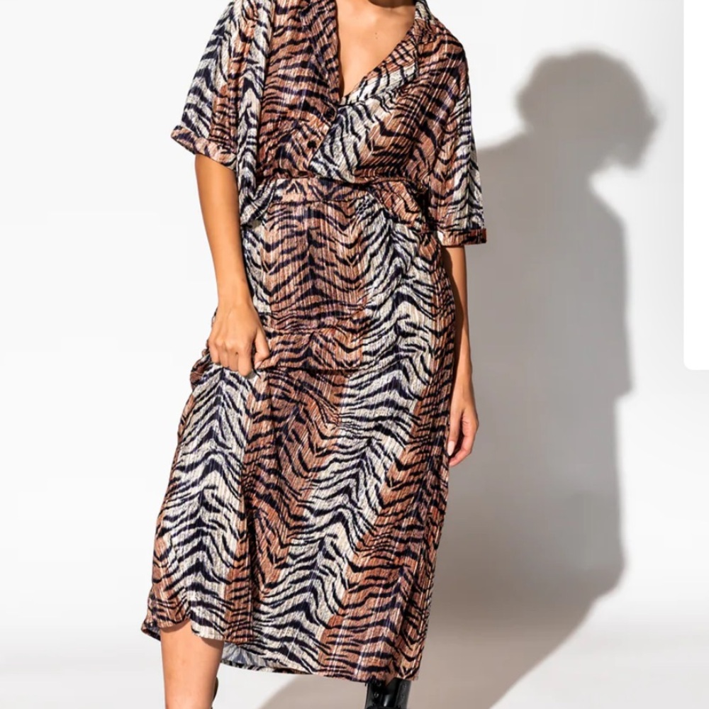 Dressed in LALA Tiger Print Skirt Set